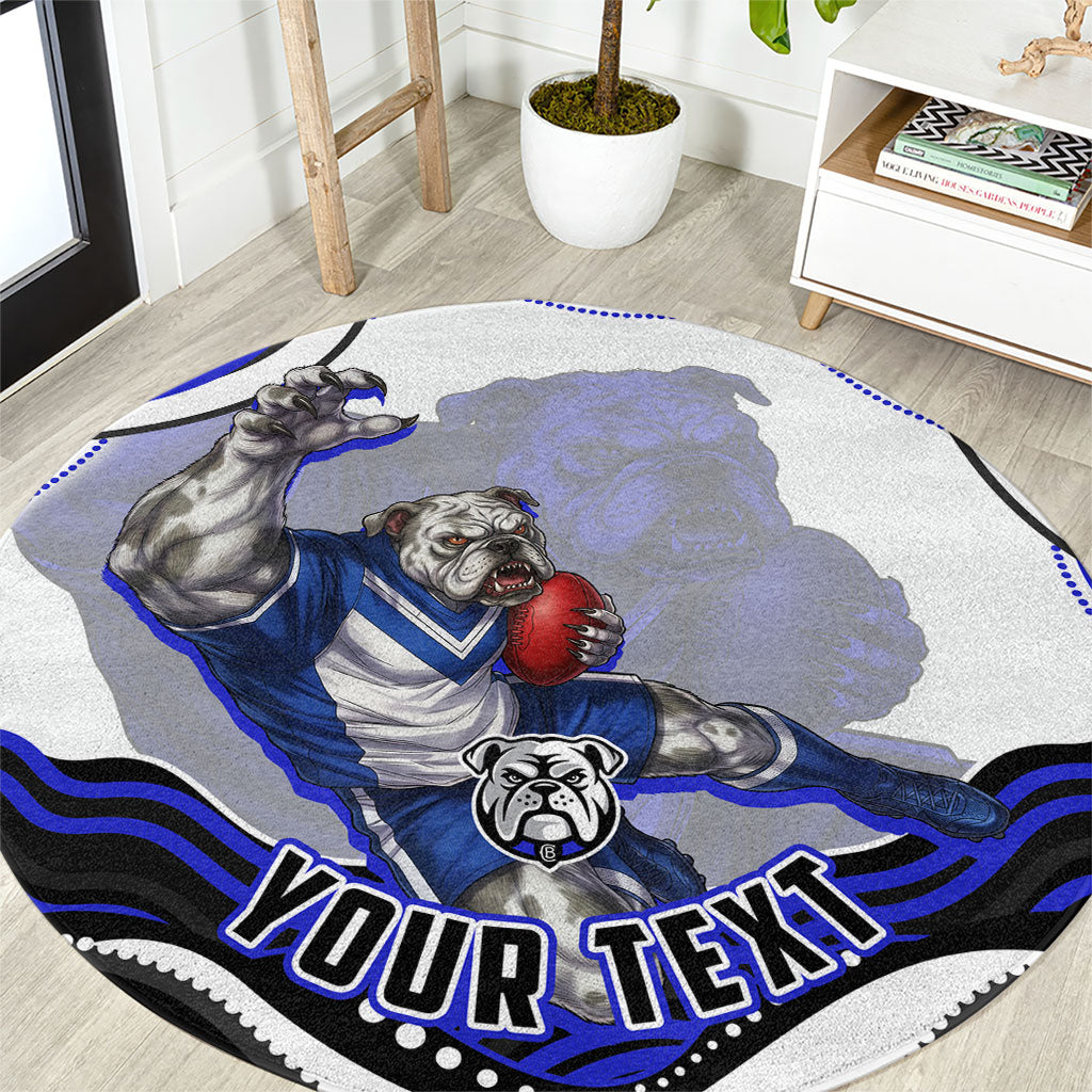 Personalized Canterbury Bankstown Bulldogs Round Carpet Aboriginal Dot Art - Dreamtime Rugby Mascot