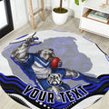 Personalized Canterbury Bankstown Bulldogs Round Carpet Aboriginal Dot Art - Dreamtime Rugby Mascot