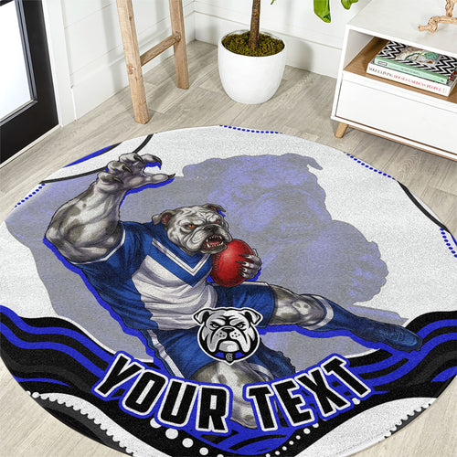 Personalized Canterbury Bankstown Bulldogs Round Carpet Aboriginal Dot Art - Dreamtime Rugby Mascot