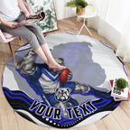 Personalized Canterbury Bankstown Bulldogs Round Carpet Aboriginal Dot Art - Dreamtime Rugby Mascot
