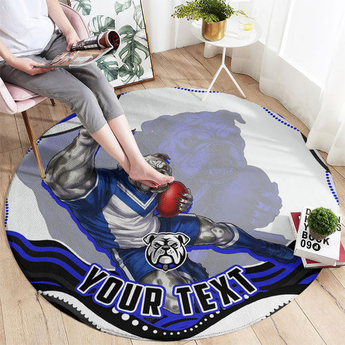 Personalized Canterbury Bankstown Bulldogs Round Carpet Aboriginal Dot Art - Dreamtime Rugby Mascot