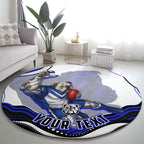 Personalized Canterbury Bankstown Bulldogs Round Carpet Aboriginal Dot Art - Dreamtime Rugby Mascot