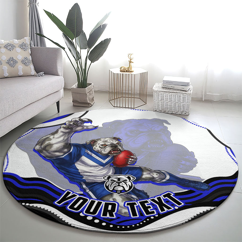 Personalized Canterbury Bankstown Bulldogs Round Carpet Aboriginal Dot Art - Dreamtime Rugby Mascot