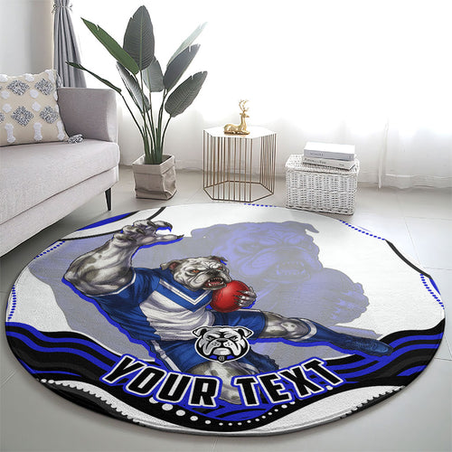 Personalized Canterbury Bankstown Bulldogs Round Carpet Aboriginal Dot Art - Dreamtime Rugby Mascot
