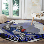 Personalized Canterbury Bankstown Bulldogs Round Carpet Aboriginal Dot Art - Dreamtime Rugby Mascot