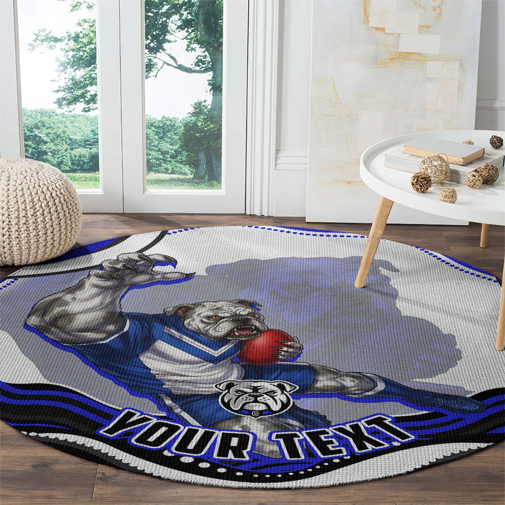 Personalized Canterbury Bankstown Bulldogs Round Carpet Aboriginal Dot Art - Dreamtime Rugby Mascot