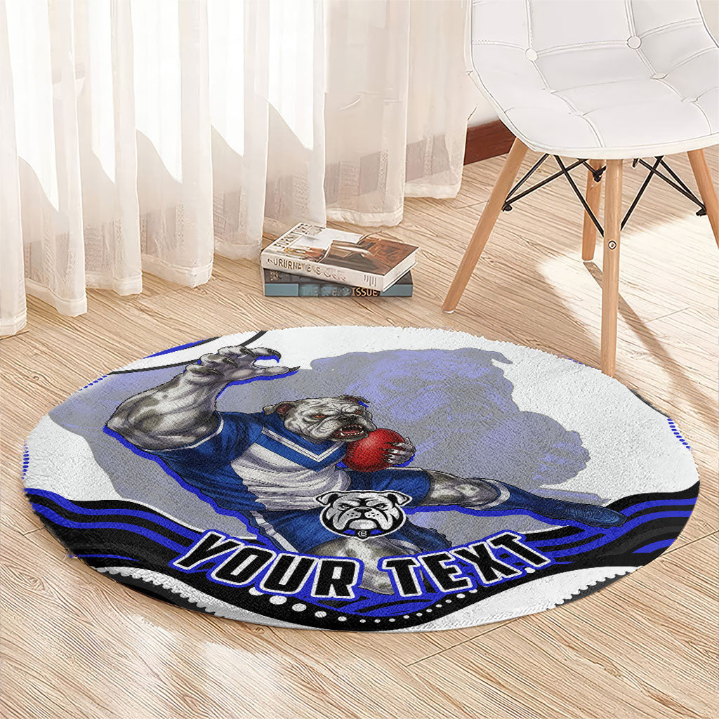 Personalized Canterbury Bankstown Bulldogs Round Carpet Aboriginal Dot Art - Dreamtime Rugby Mascot