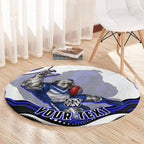 Personalized Canterbury Bankstown Bulldogs Round Carpet Aboriginal Dot Art - Dreamtime Rugby Mascot