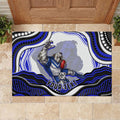 Personalized Canterbury Bankstown Bulldogs Rubber Doormat Aboriginal Dot Art - Dreamtime Rugby Mascot