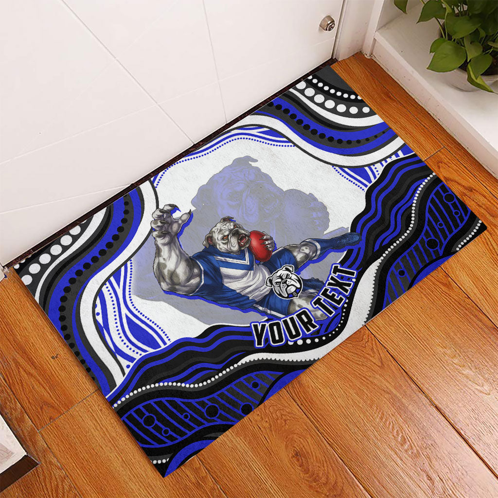 Personalized Canterbury Bankstown Bulldogs Rubber Doormat Aboriginal Dot Art - Dreamtime Rugby Mascot