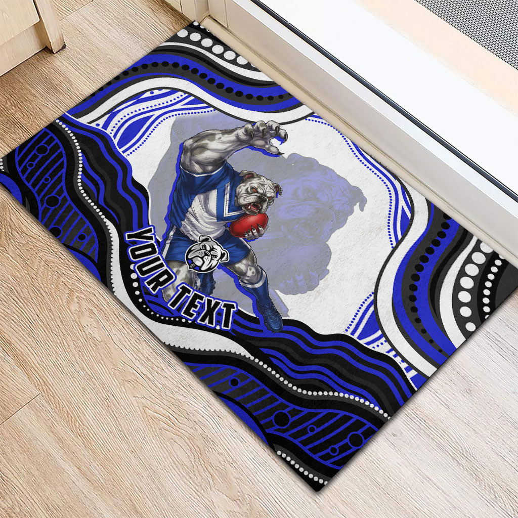 Personalized Canterbury Bankstown Bulldogs Rubber Doormat Aboriginal Dot Art - Dreamtime Rugby Mascot