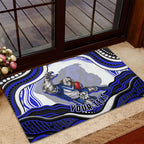 Personalized Canterbury Bankstown Bulldogs Rubber Doormat Aboriginal Dot Art - Dreamtime Rugby Mascot