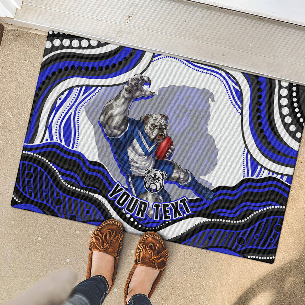 Personalized Canterbury Bankstown Bulldogs Rubber Doormat Aboriginal Dot Art - Dreamtime Rugby Mascot