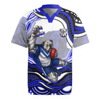 Personalized Canterbury Bankstown Bulldogs Rugby Jersey Aboriginal Dot Art - Dreamtime Rugby Mascot
