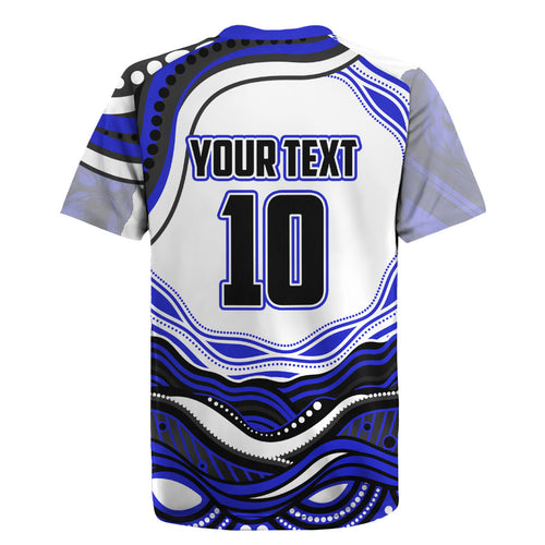 Personalized Canterbury Bankstown Bulldogs Rugby Jersey Aboriginal Dot Art - Dreamtime Rugby Mascot