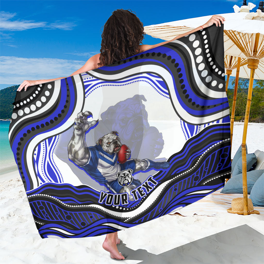 Personalized Canterbury Bankstown Bulldogs Sarong Aboriginal Dot Art - Dreamtime Rugby Mascot