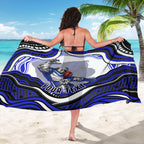 Personalized Canterbury Bankstown Bulldogs Sarong Aboriginal Dot Art - Dreamtime Rugby Mascot