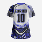 Personalized Canterbury Bankstown Bulldogs Scrub Top Aboriginal Dot Art - Dreamtime Rugby Mascot