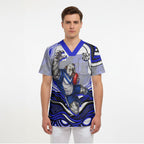 Personalized Canterbury Bankstown Bulldogs Scrub Top Aboriginal Dot Art - Dreamtime Rugby Mascot