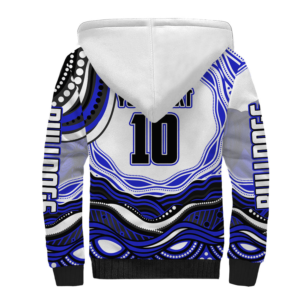 Personalized Canterbury Bankstown Bulldogs Sherpa Hoodie Aboriginal Dot Art - Dreamtime Rugby Mascot