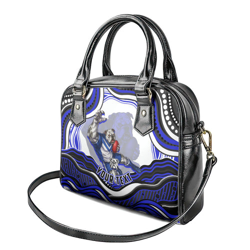 Personalized Canterbury Bankstown Bulldogs Shoulder Handbag Aboriginal Dot Art - Dreamtime Rugby Mascot