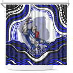 Personalized Canterbury Bankstown Bulldogs Shower Curtain Aboriginal Dot Art - Dreamtime Rugby Mascot