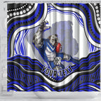 Personalized Canterbury Bankstown Bulldogs Shower Curtain Aboriginal Dot Art - Dreamtime Rugby Mascot