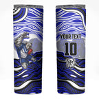 Personalized Canterbury Bankstown Bulldogs Skinny Tumbler Aboriginal Dot Art - Dreamtime Rugby Mascot