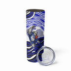 Personalized Canterbury Bankstown Bulldogs Skinny Tumbler Aboriginal Dot Art - Dreamtime Rugby Mascot