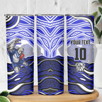 Personalized Canterbury Bankstown Bulldogs Skinny Tumbler Aboriginal Dot Art - Dreamtime Rugby Mascot