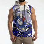 Personalized Canterbury Bankstown Bulldogs Sleeveless Hoodie Aboriginal Dot Art - Dreamtime Rugby Mascot