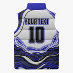 Personalized Canterbury Bankstown Bulldogs Sleeveless Puffer Jacket Aboriginal Dot Art - Dreamtime Rugby Mascot