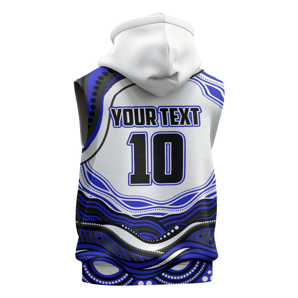 Personalized Canterbury Bankstown Bulldogs Sleeveless Zip Hoodie Aboriginal Dot Art - Dreamtime Rugby Mascot