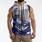Personalized Canterbury Bankstown Bulldogs Sleeveless Zip Hoodie Aboriginal Dot Art - Dreamtime Rugby Mascot