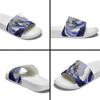 Personalized Canterbury Bankstown Bulldogs Slide Sandals Aboriginal Dot Art - Dreamtime Rugby Mascot