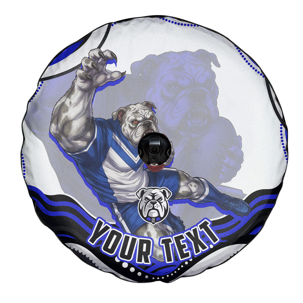 Personalized Canterbury Bankstown Bulldogs Spare Tire Cover Aboriginal Dot Art - Dreamtime Rugby Mascot