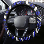 Canterbury Bankstown Bulldogs Steering Wheel Cover Aboriginal Dot Art - Dreamtime Rugby Mascot