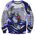 Personalized Canterbury Bankstown Bulldogs Sweatshirt Aboriginal Dot Art - Dreamtime Rugby Mascot
