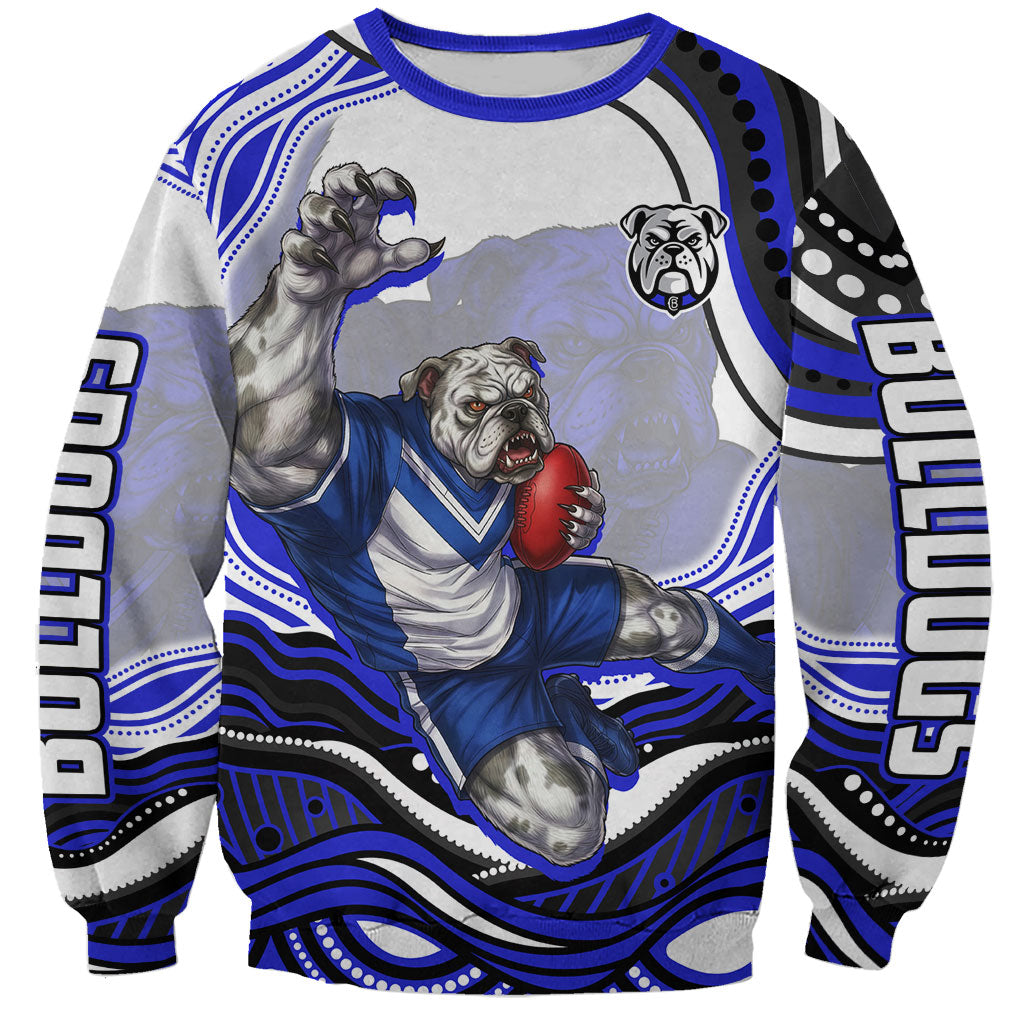 Personalized Canterbury Bankstown Bulldogs Sweatshirt Aboriginal Dot Art - Dreamtime Rugby Mascot