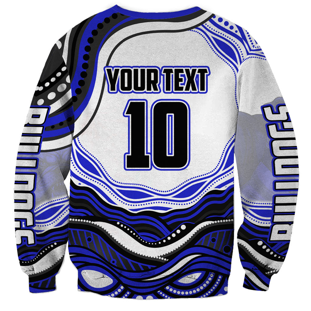 Personalized Canterbury Bankstown Bulldogs Sweatshirt Aboriginal Dot Art - Dreamtime Rugby Mascot