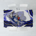 Personalized Canterbury Bankstown Bulldogs Tablecloth Aboriginal Dot Art - Dreamtime Rugby Mascot