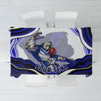 Personalized Canterbury Bankstown Bulldogs Tablecloth Aboriginal Dot Art - Dreamtime Rugby Mascot