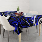 Personalized Canterbury Bankstown Bulldogs Tablecloth Aboriginal Dot Art - Dreamtime Rugby Mascot