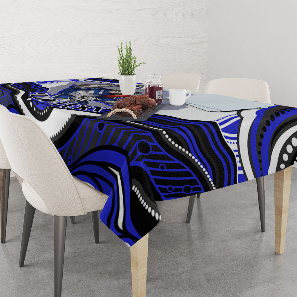 Personalized Canterbury Bankstown Bulldogs Tablecloth Aboriginal Dot Art - Dreamtime Rugby Mascot