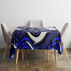 Personalized Canterbury Bankstown Bulldogs Tablecloth Aboriginal Dot Art - Dreamtime Rugby Mascot