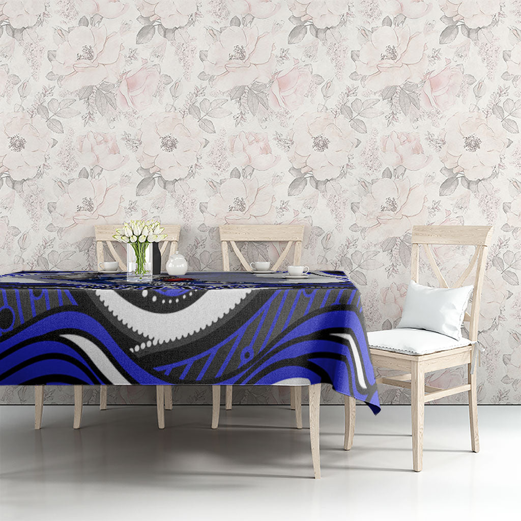 Personalized Canterbury Bankstown Bulldogs Tablecloth Aboriginal Dot Art - Dreamtime Rugby Mascot