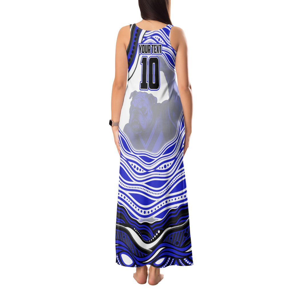 Personalized Canterbury Bankstown Bulldogs Tank Maxi Dress Aboriginal Dot Art - Dreamtime Rugby Mascot