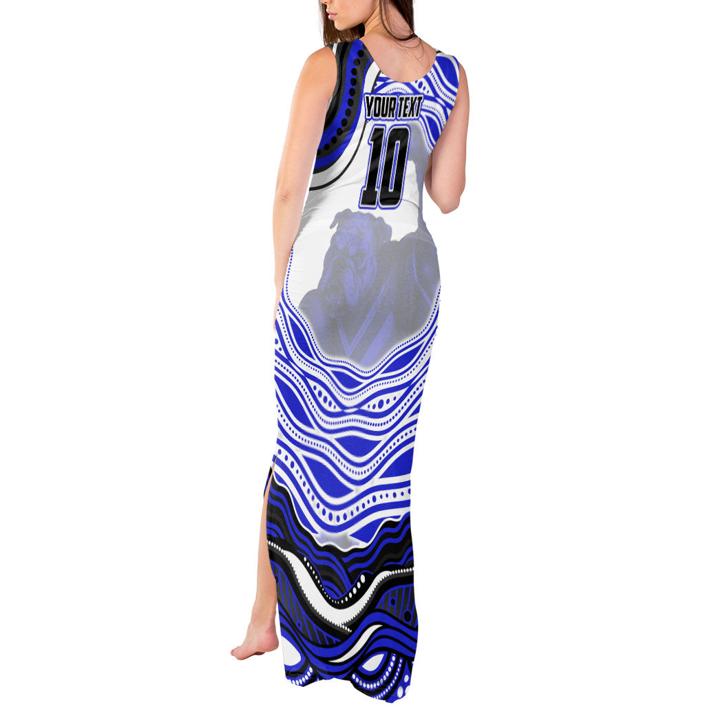 Personalized Canterbury Bankstown Bulldogs Tank Maxi Dress Aboriginal Dot Art - Dreamtime Rugby Mascot
