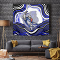 Personalized Canterbury Bankstown Bulldogs Tapestry Aboriginal Dot Art - Dreamtime Rugby Mascot