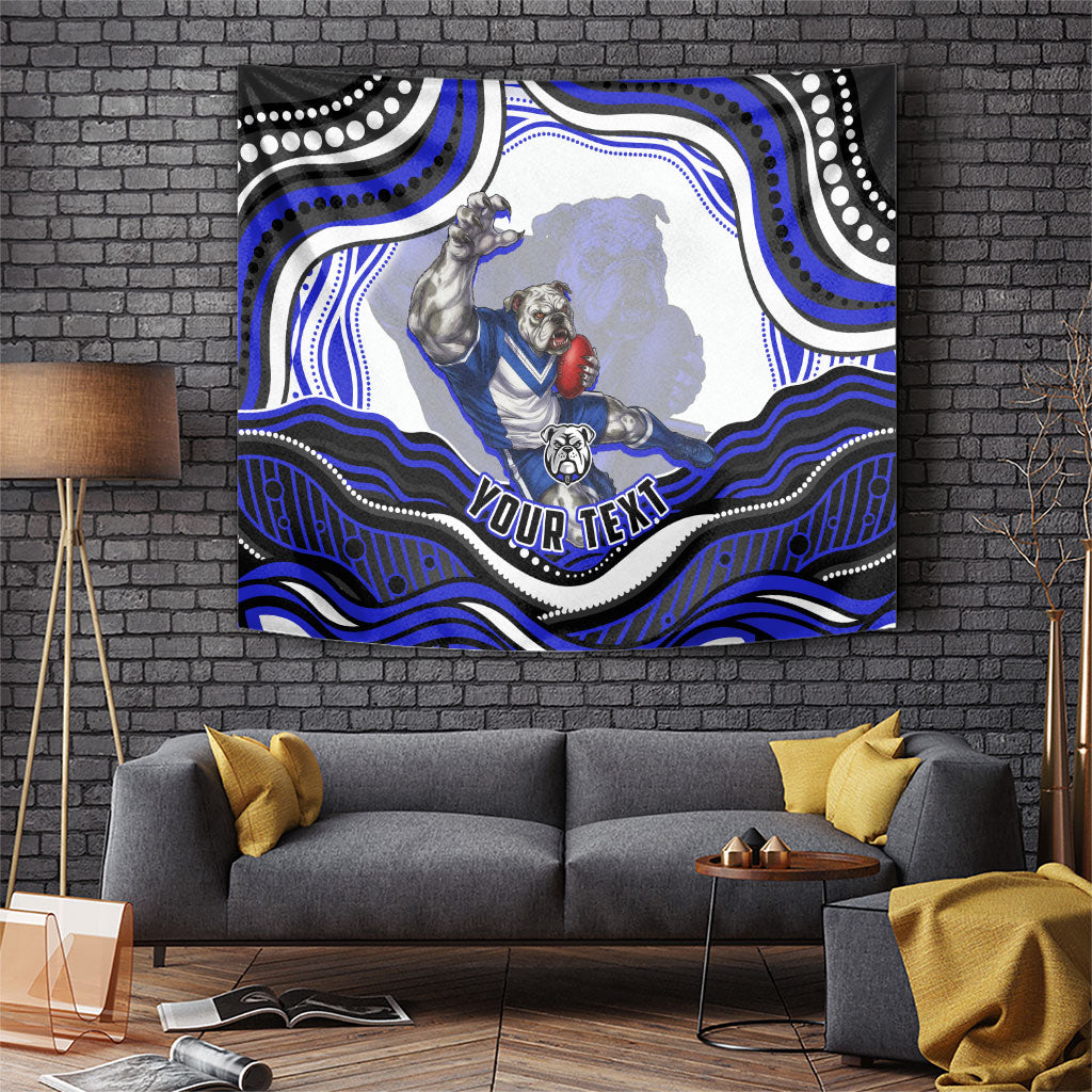 Personalized Canterbury Bankstown Bulldogs Tapestry Aboriginal Dot Art - Dreamtime Rugby Mascot